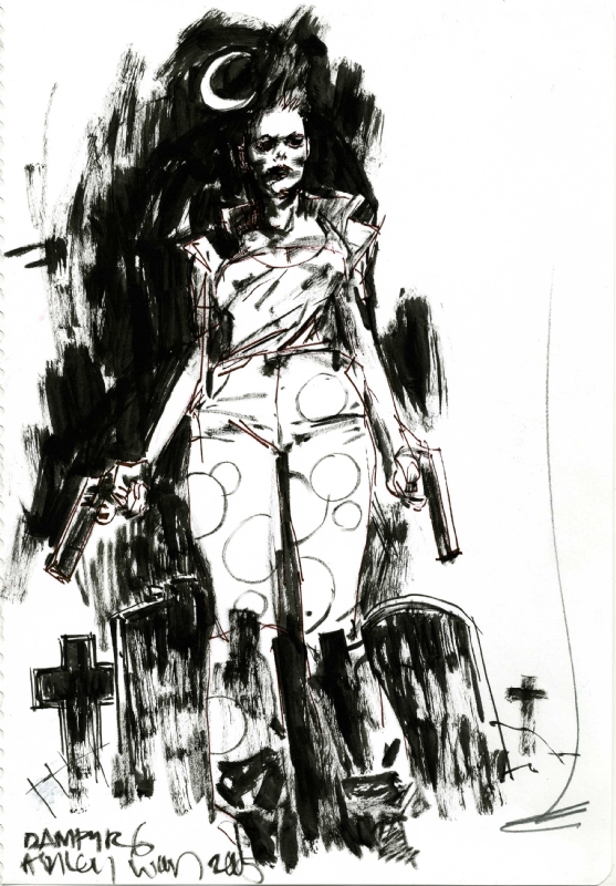 Wood , Ashley - Preliminary sketch for the cover of Dampyr - Issue 6 Comic Art
